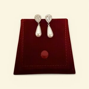 Elegant Silver and Pearl Drop Earrings